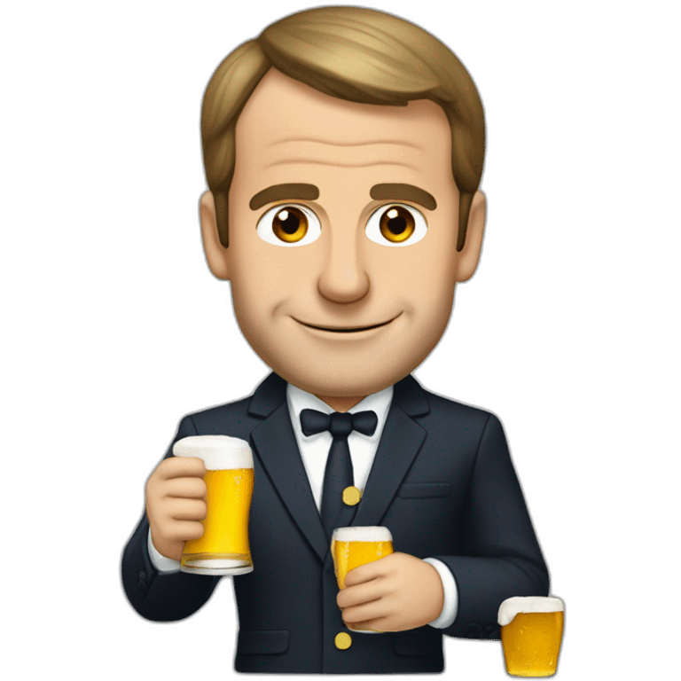 Macron qui boit une bière emoji