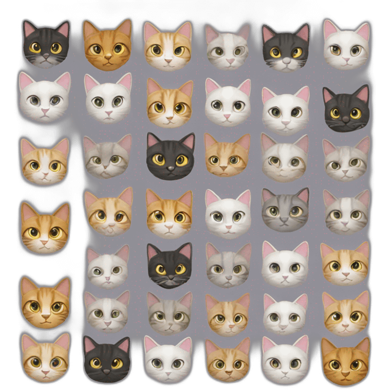 One hundred cats emoji