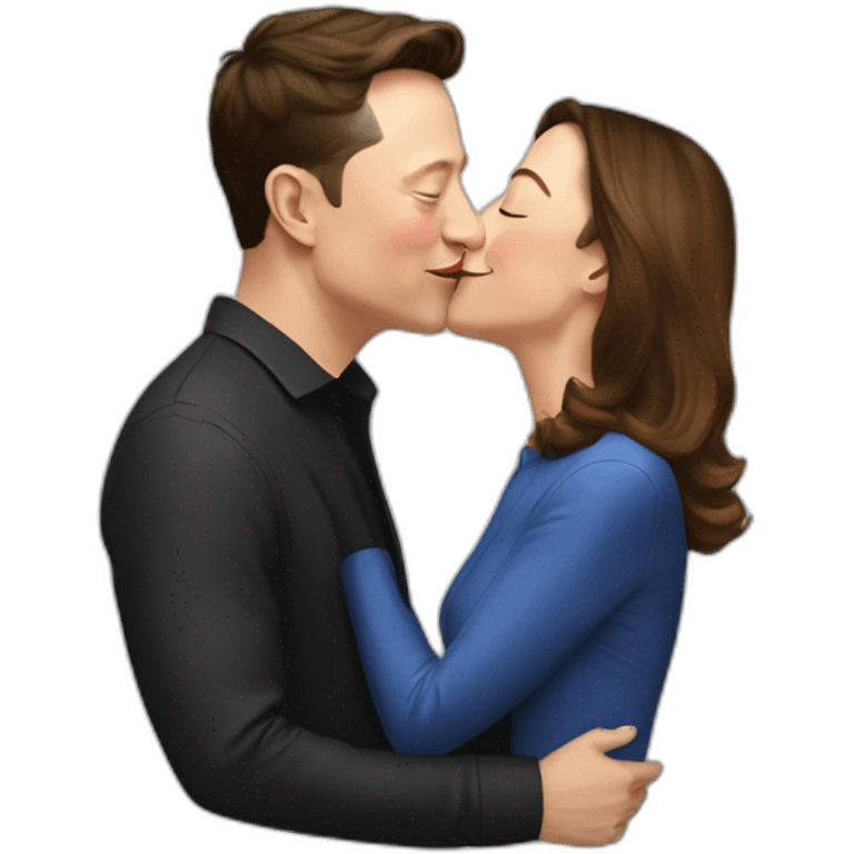 elon-musk with Zuckerberg kiss emoji