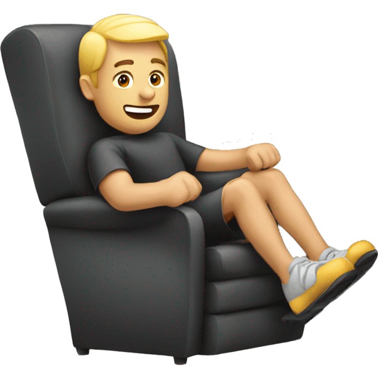 man racing on armchair emoji