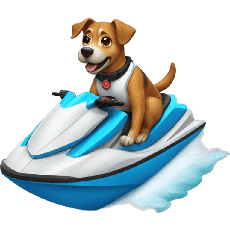 dog riding a jetski emoji