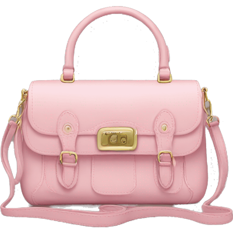 Realistic pastel pink designer satchel purse. emoji