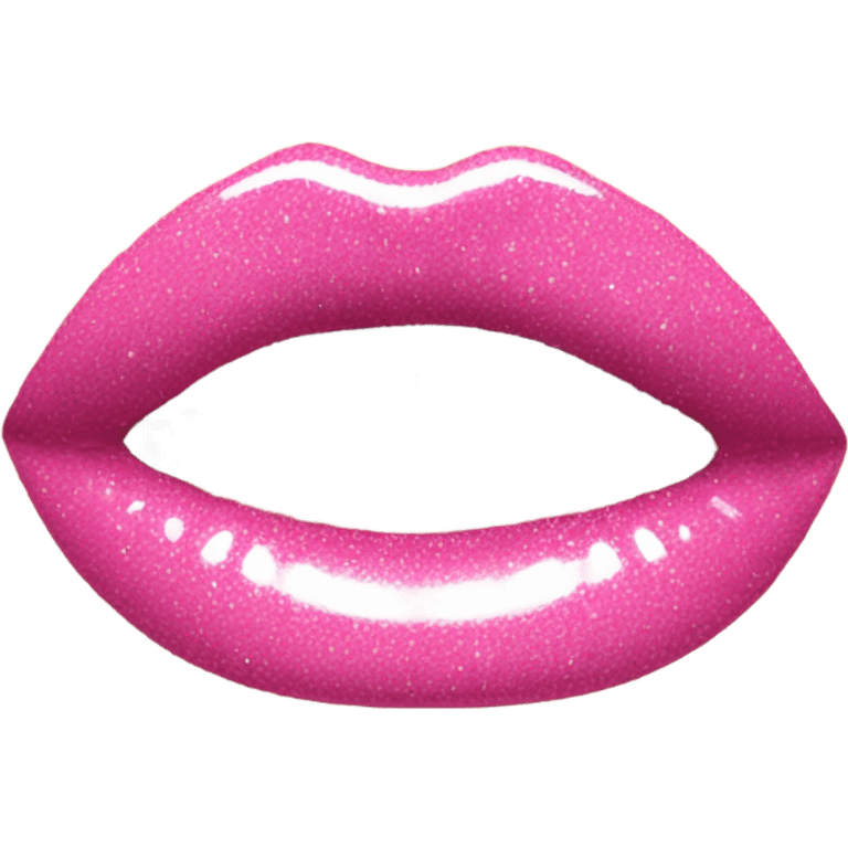 Sparkly pink lip gloss emoji