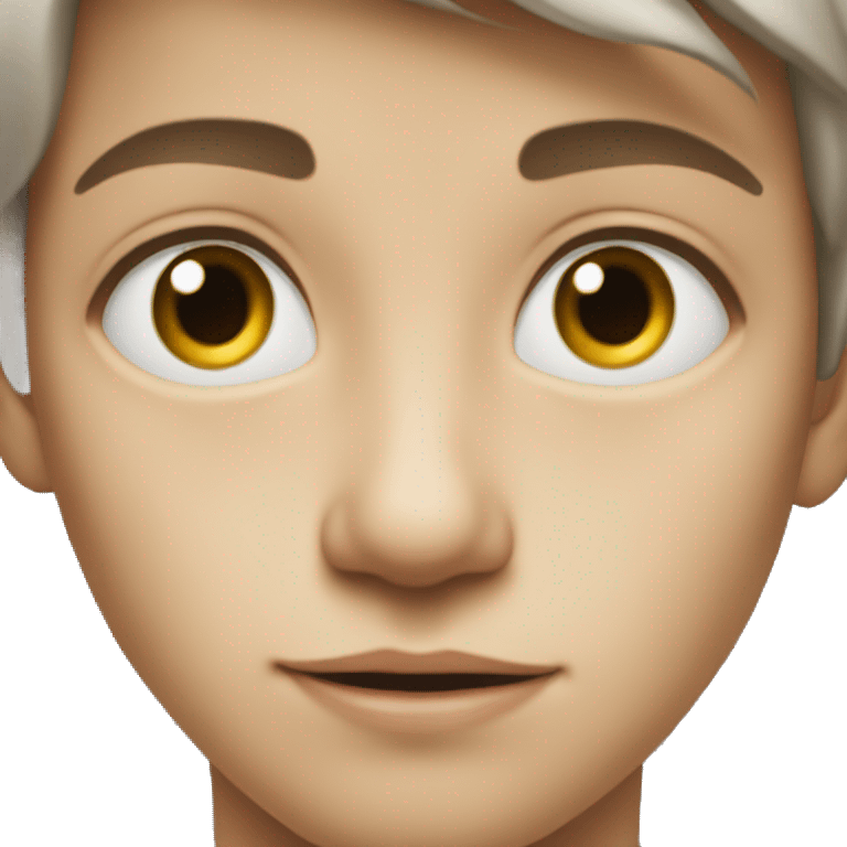 realistic portrait of a boy gray eyes  emoji