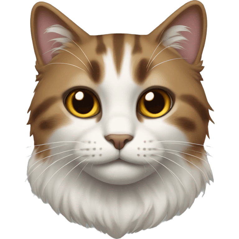 Cat with brown white and black fur emoji