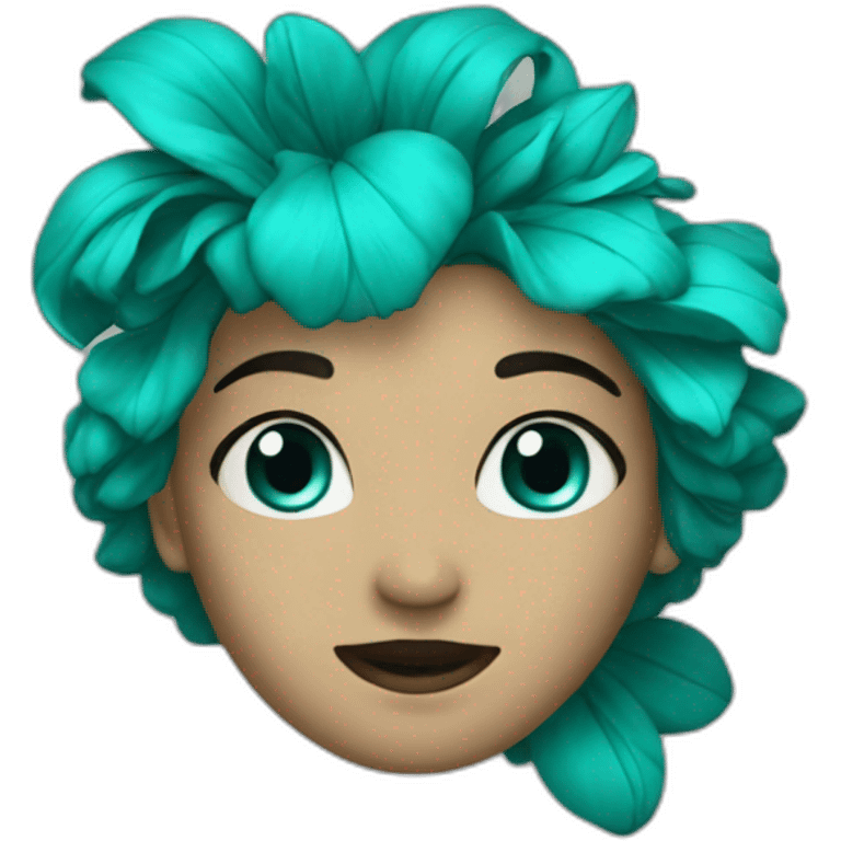 Fleur turquoise emoji