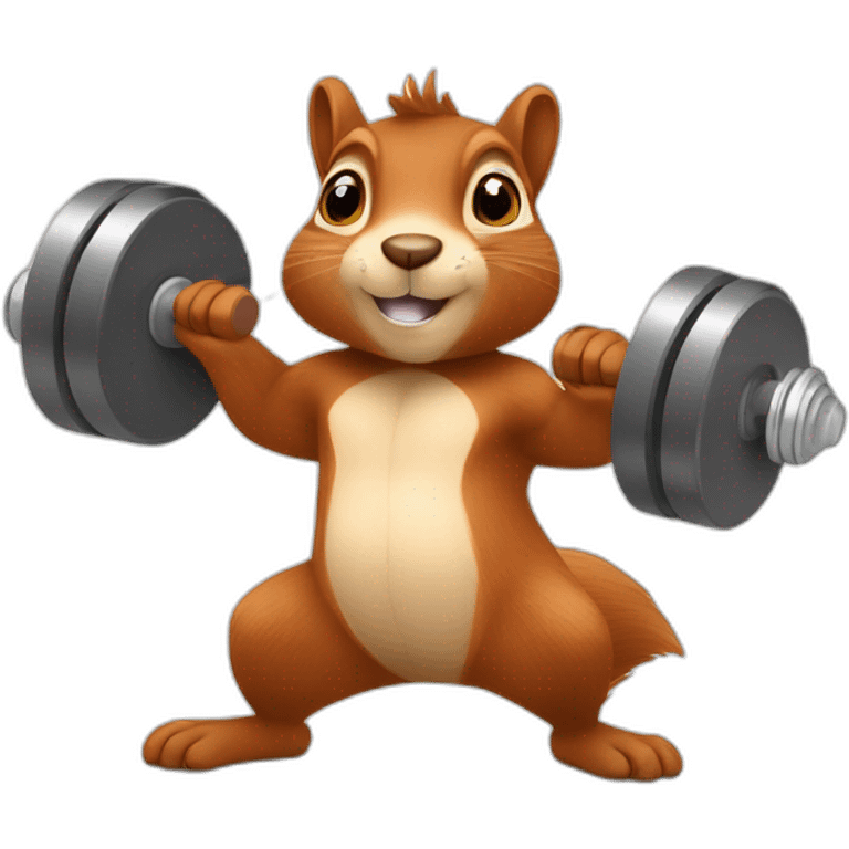 squirrel does exercises with dumbbells emoji