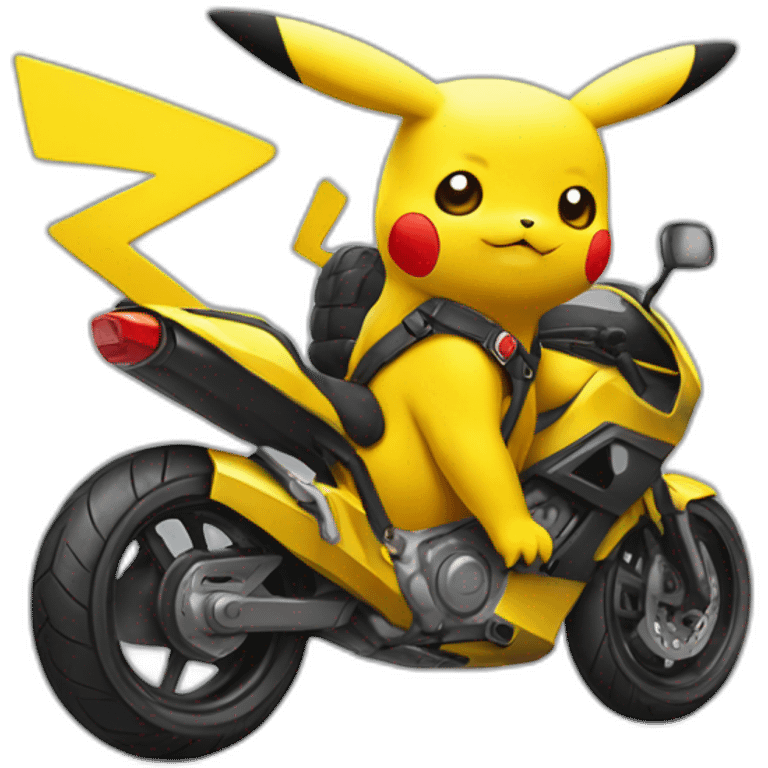 Pikachu tenue de moto emoji