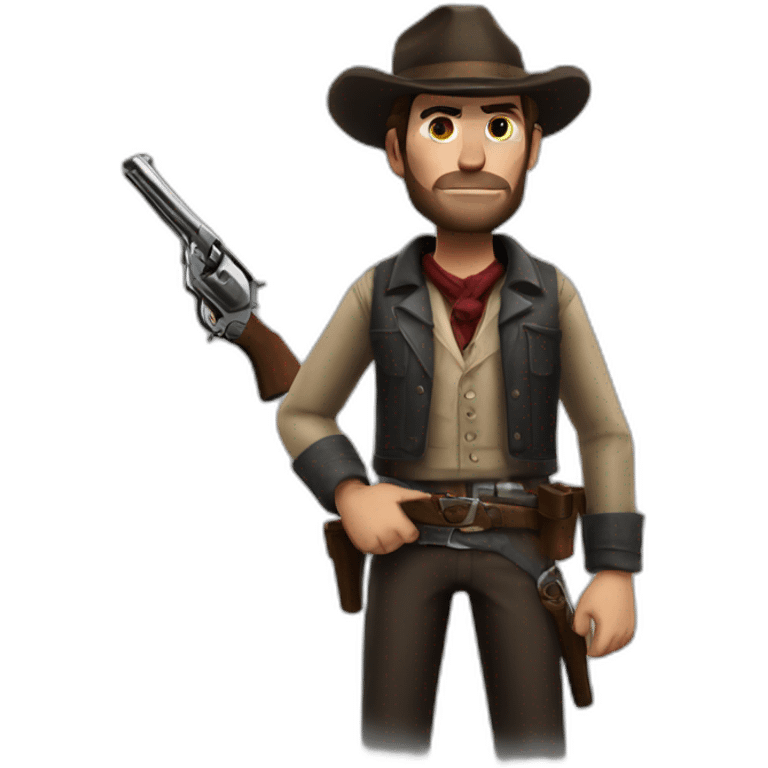 Arthur Morgan with revolver emoji