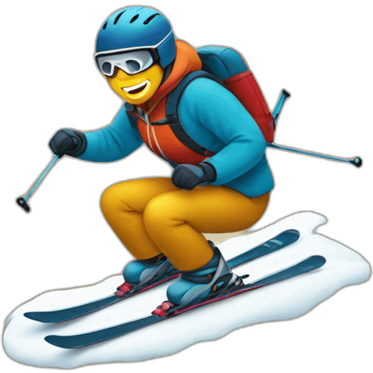 Create an emoji representing man skiing emoji