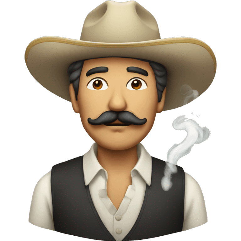 Middle aged Mexican man with mustache smoking a cigarette emoji