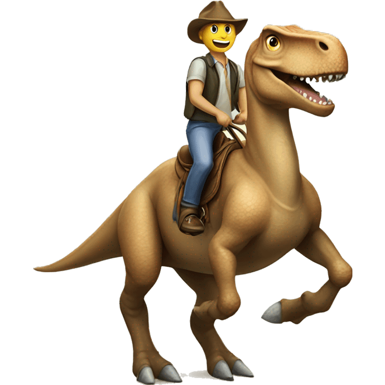 Dinosaur riding horse emoji