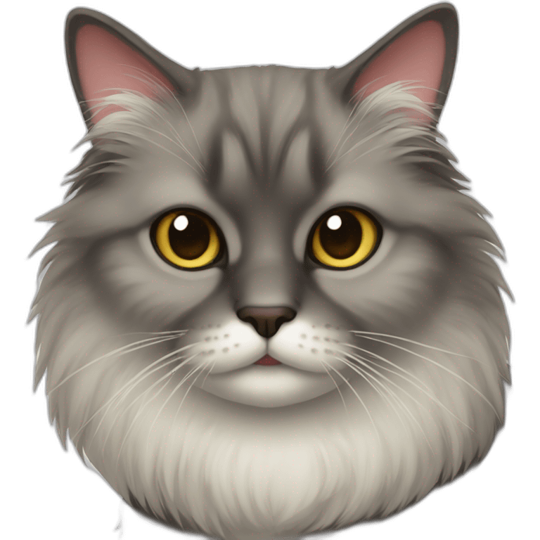 old fluffy siam cat emoji