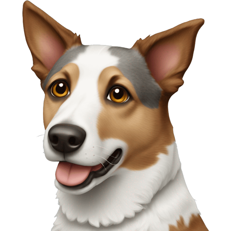 White and brown heeler dog  emoji