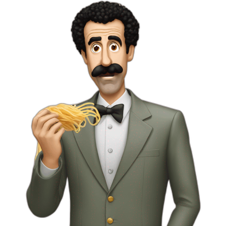 borat eating spaghetti emoji