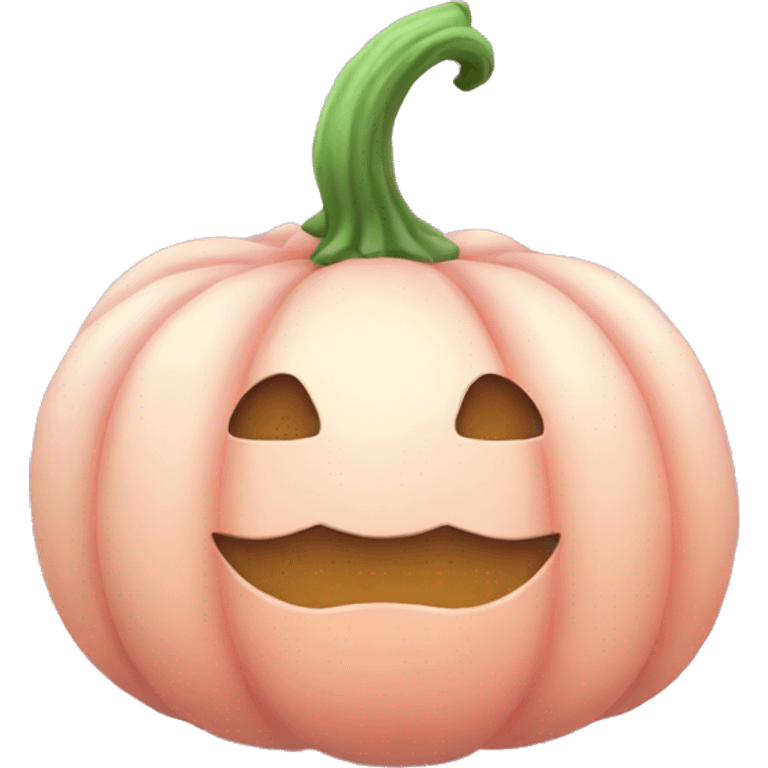 Soft Light pink Pumpkin with a pink bow emoji