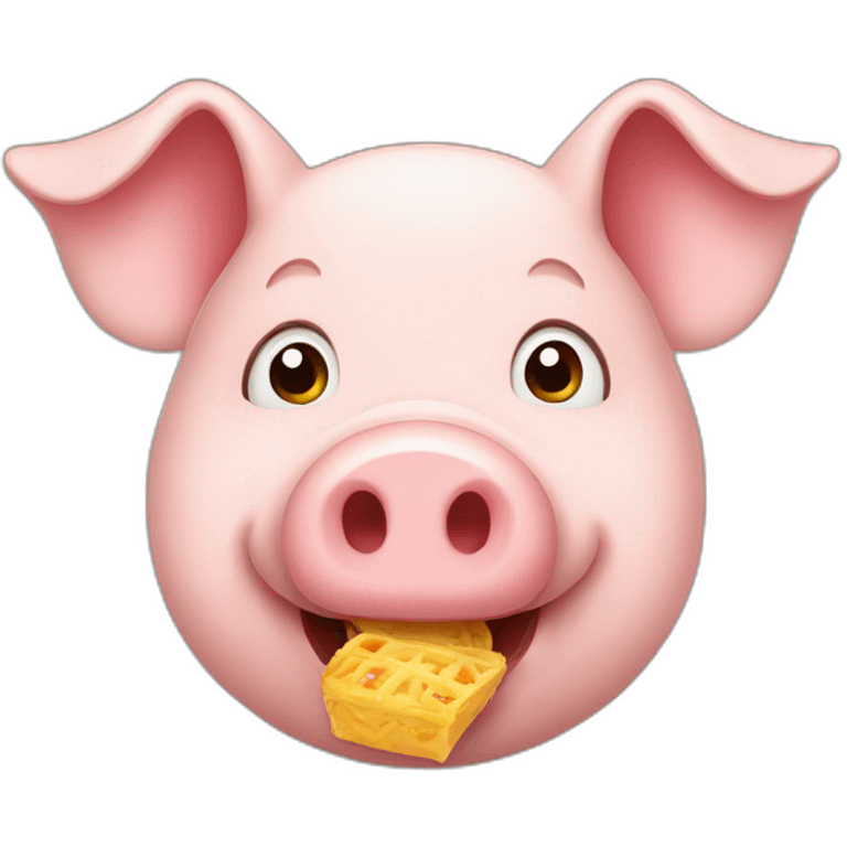 Pig who eat many food  emoji