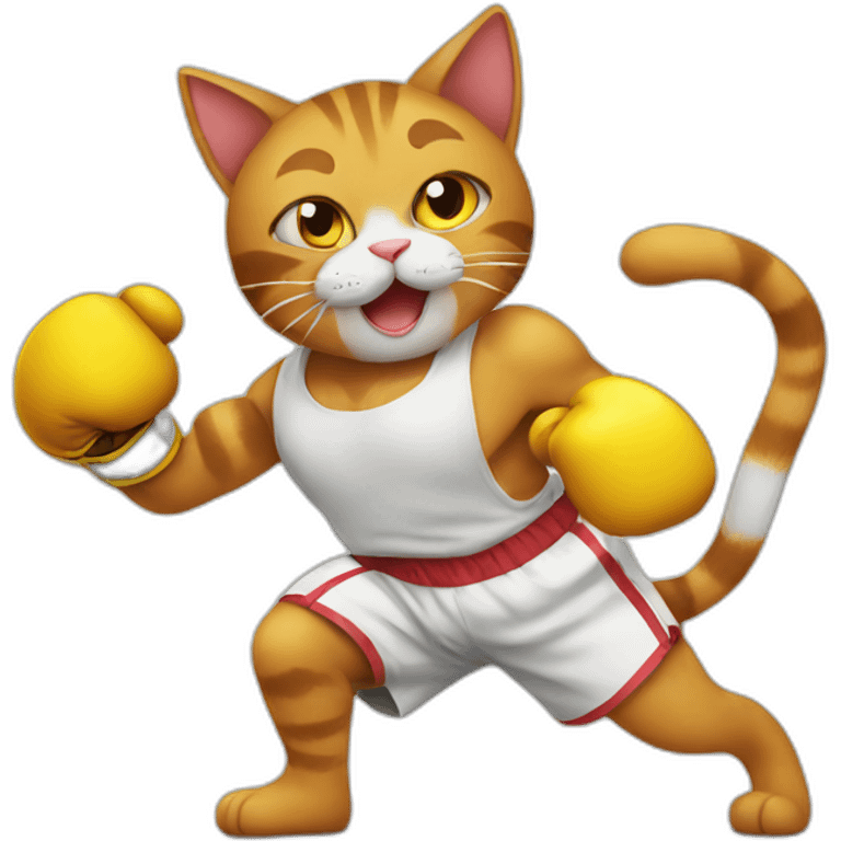 A boxing cat emoji