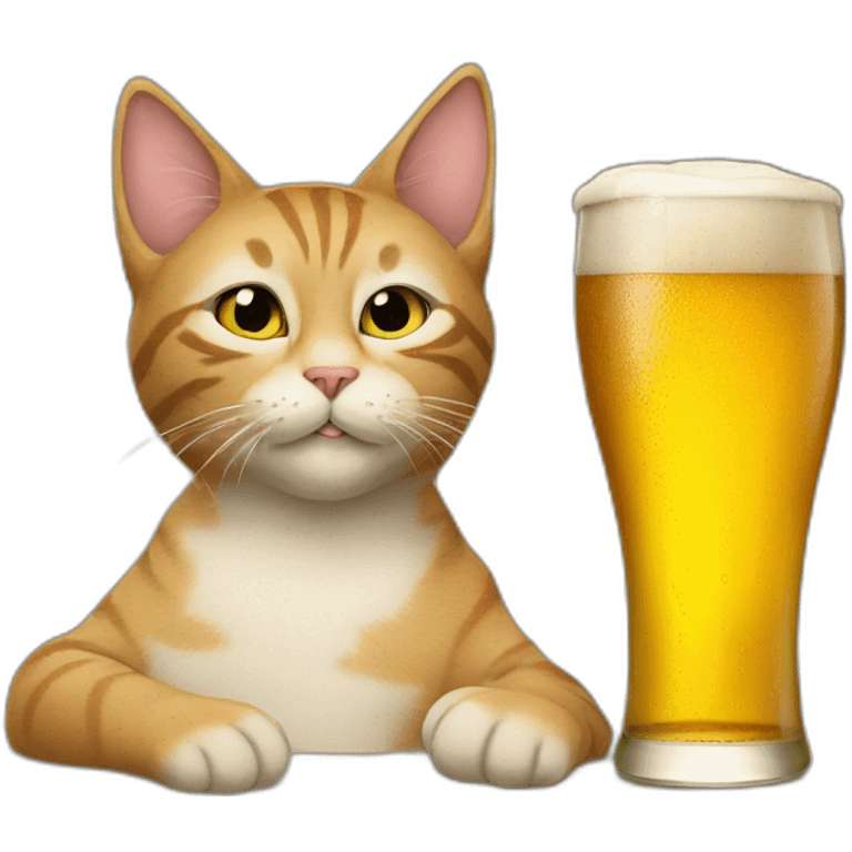 Cat drinking beer emoji