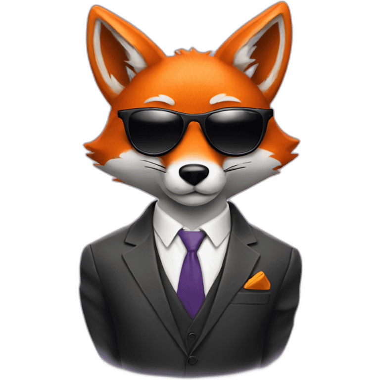 Cool Fox in a suit with sunglasses  emoji