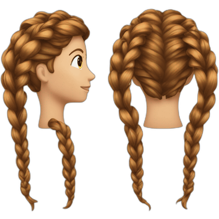 Cheveux avec des tresses emoji