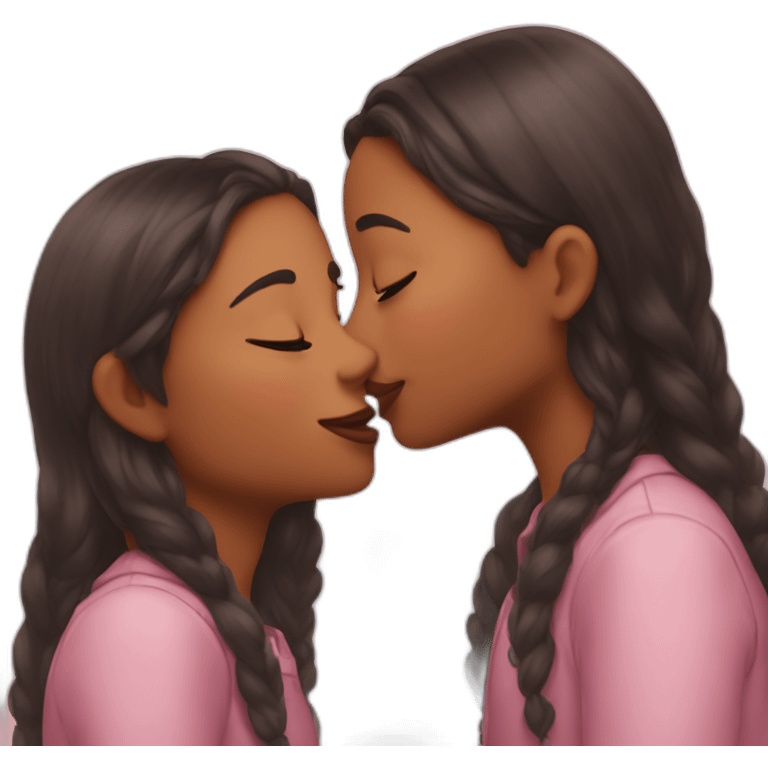 Two Girls kiss cheek emoji