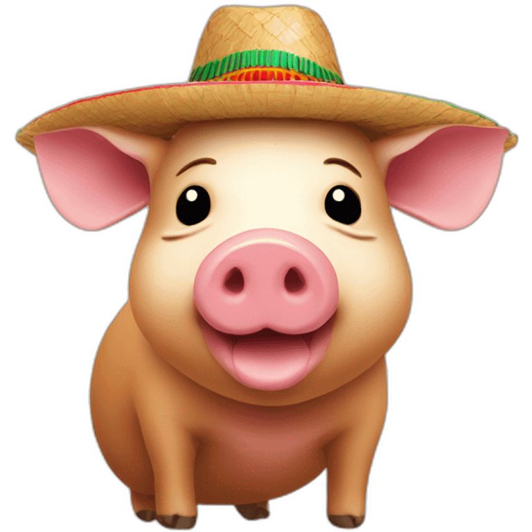 Pig with Mexican hat on Capybara emoji