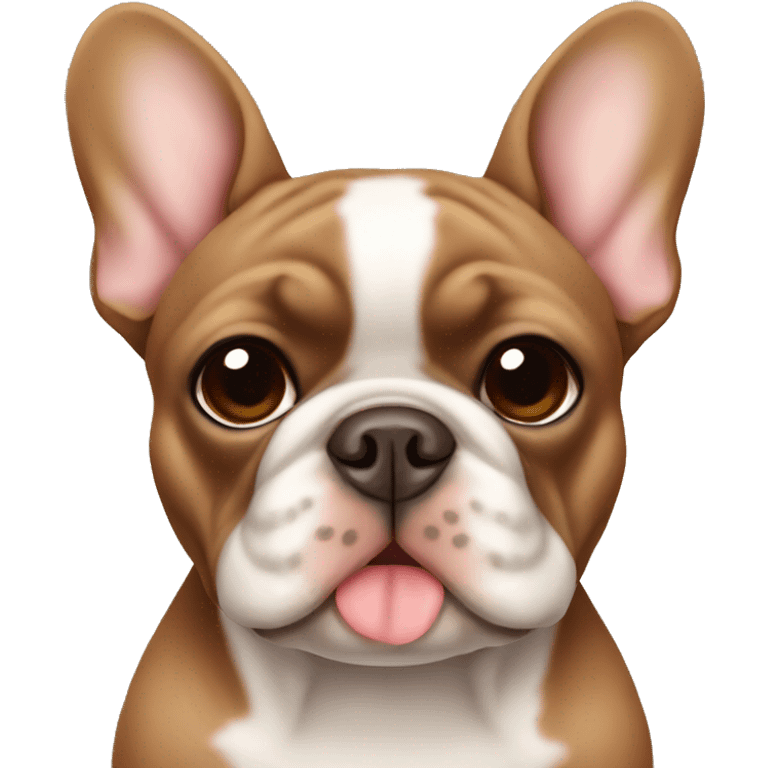 Brown French bulldog cute emoji