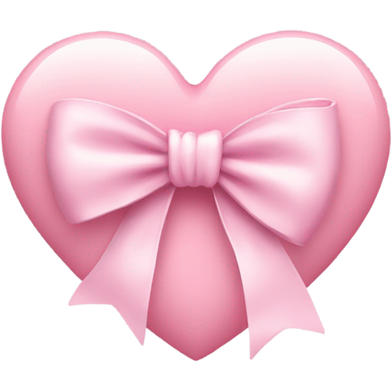 Light pink heart with a bow on it  emoji