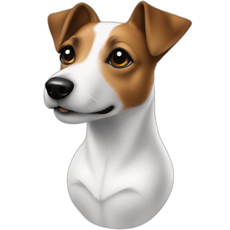 Jack russell terrier con mujer blanca cabello negro emoji