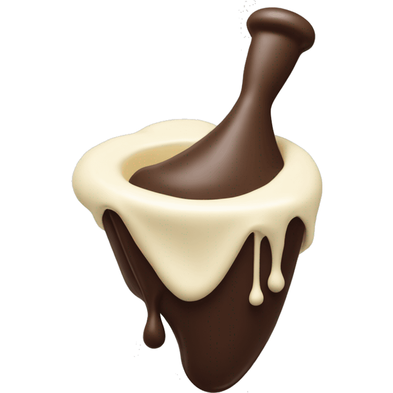 A piping bag in action, with cream or ganache flowing out. emoji