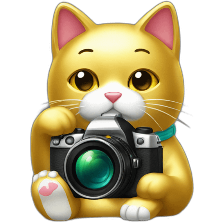 golden-maneki-neko-with-camera emoji