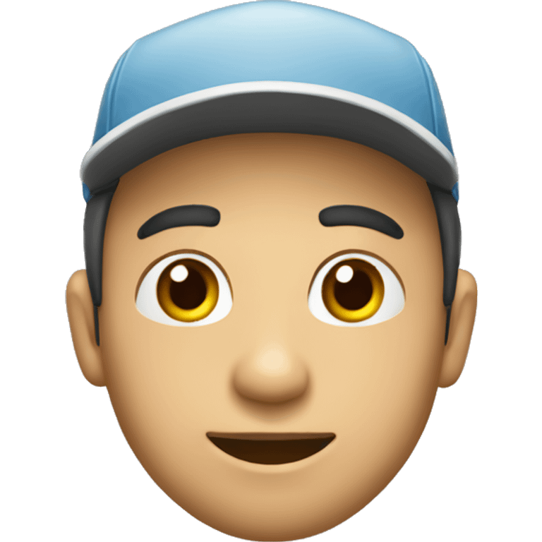 Un hombre con piel clara  y gorra joven emoji