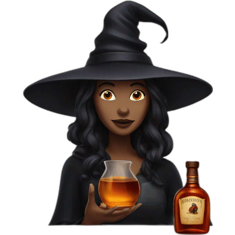 witch with hennessy bottle emoji