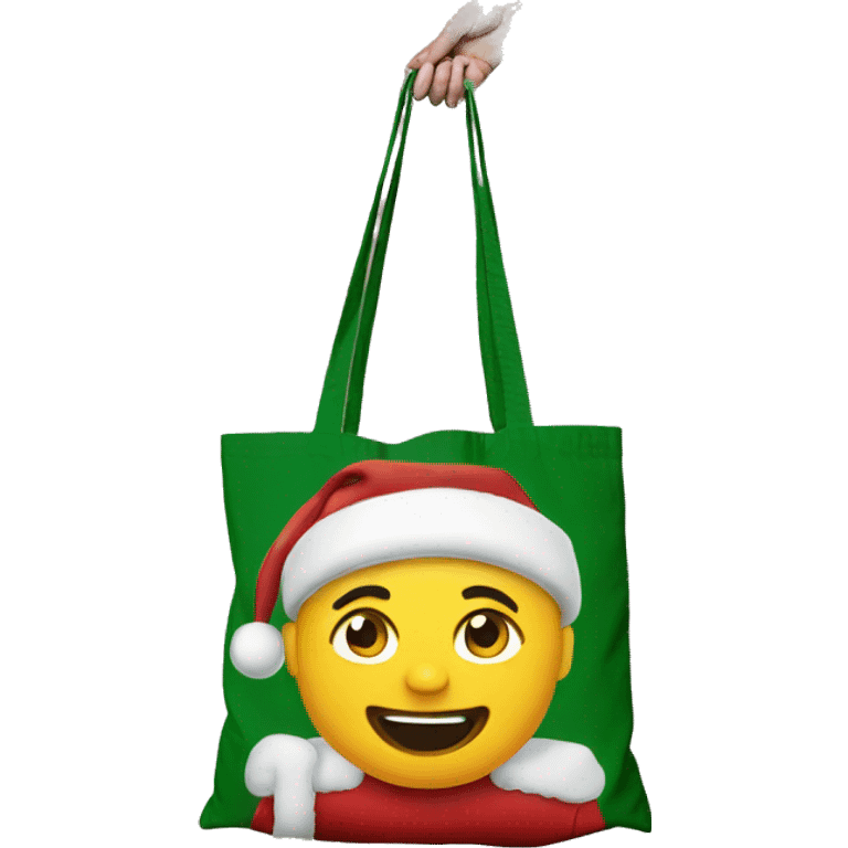 Christmas tote bag emoji