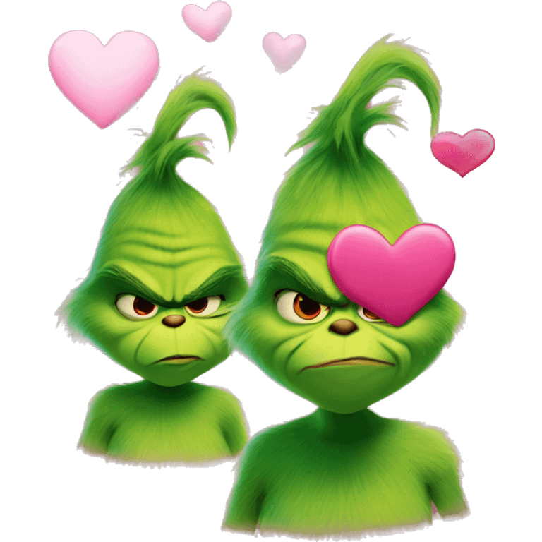 Grinch and pink hearts emoji