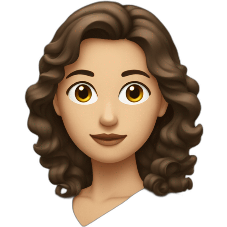 Femme brune cheveux ondulé diadème sur la tete emoji