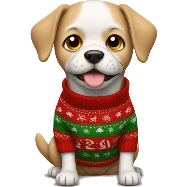 Dog wearing a Christmas sweater  emoji