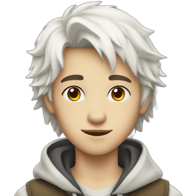 White Wolf boy emoji