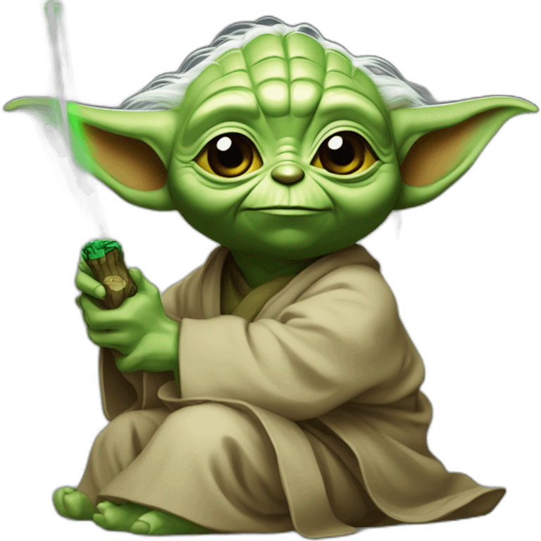 Yoda qui joue au jeu vidéo emoji