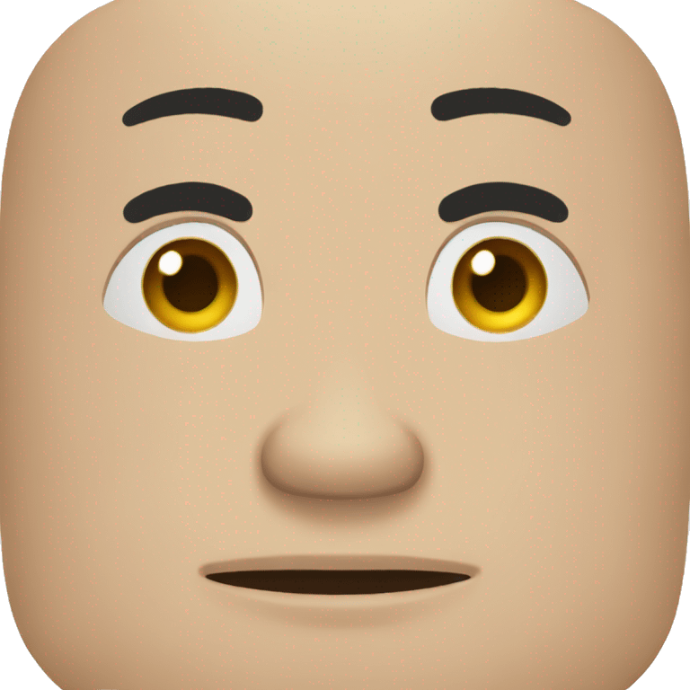 a bald light brown skin male head brown eyes larger black eyebrows square jaw emoji