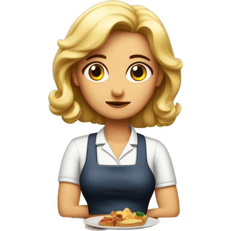 sad waitress serving tapas emoji