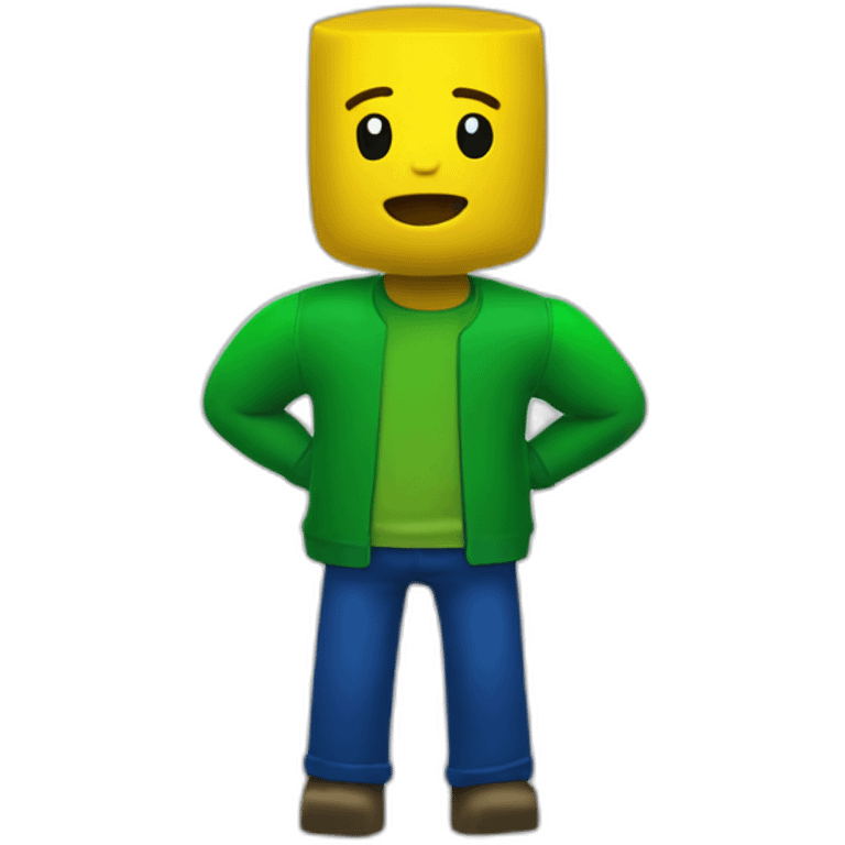 ROBLOX Noob character (Yellow head and arms, blue torso, green pants) emoji