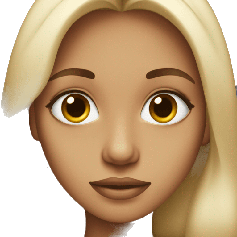 woman, big eyes, pronounced cheekbones, long hair emoji