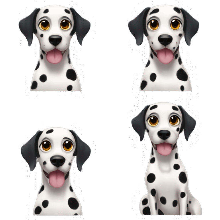 Chien race dalmatien, belle femelle en style Pixar emoji