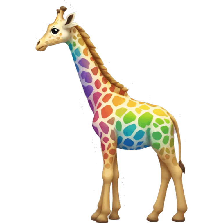 Rainbow Giraffe Full Body emoji