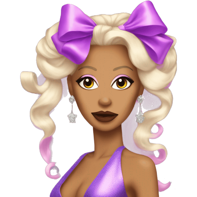 coquette RuPaul with bows emoji