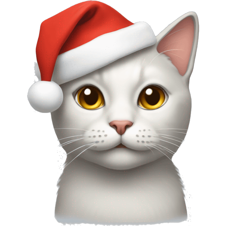 Cat wearing Christmas hat emoji