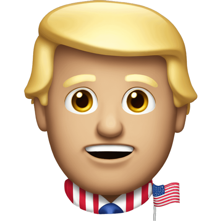 Donald trump with an american flag emoji