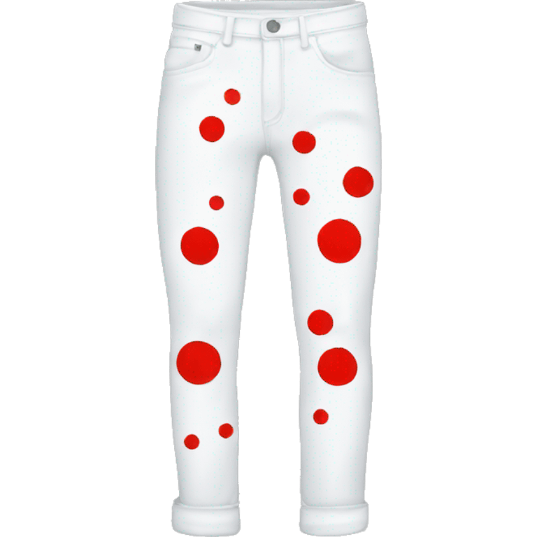 White jeans with one red spot  emoji